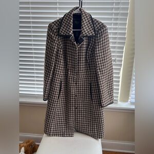 Coach Houndstooth Patterned Coat